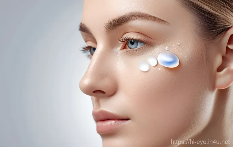 안구건조증 치료 신기술 - Image Prompt 1: The Embrace of Modern Eye Care**
