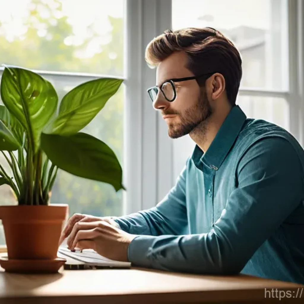 안구건조증 예방 습관 - **Prompt 1: Digital Eye Strain Prevention at a Modern Workspace**
    "A young adult, dressed in cas...
